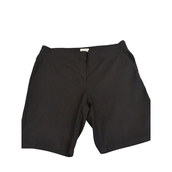 Izod Golf Short Womens 18 Black Flat Front Classic Stretch Performance Bermuda - Picture 1 of 8